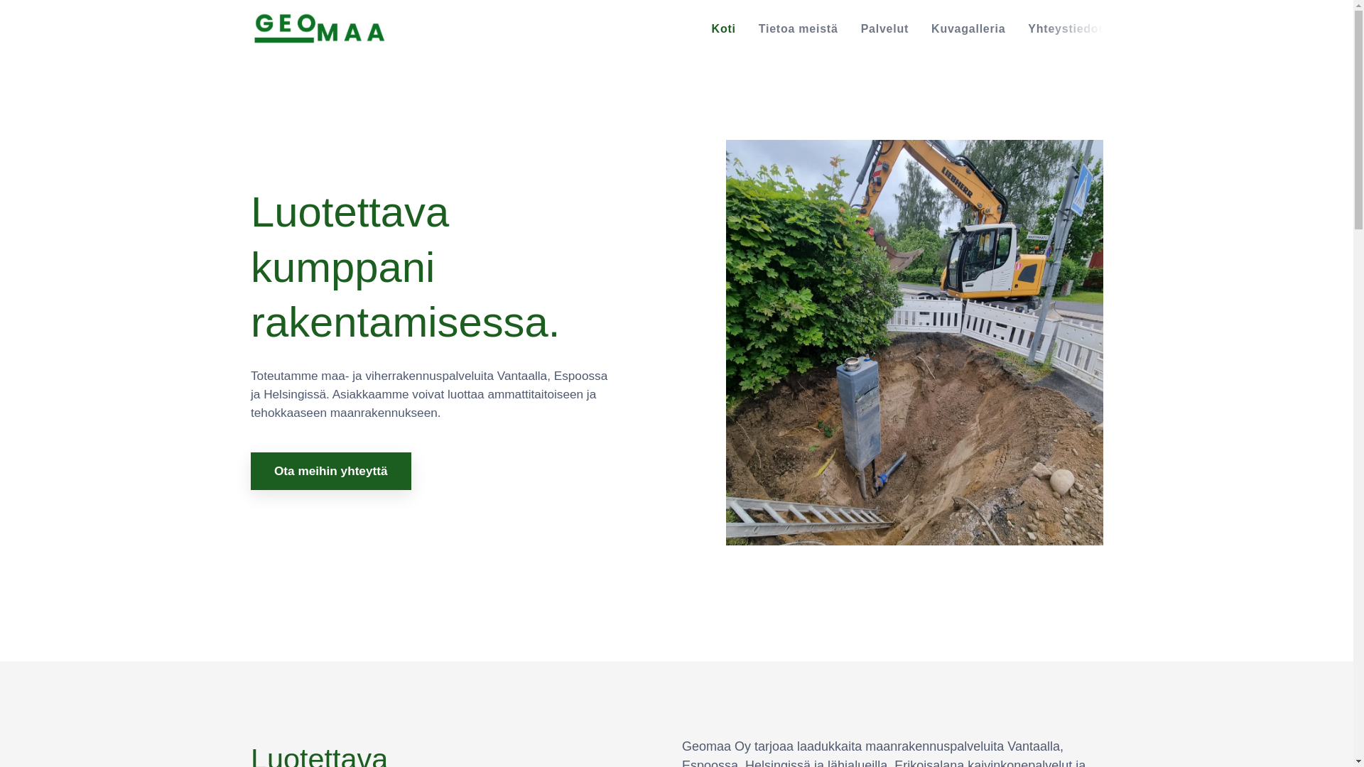 website screenshot of https://geomaa.fi/