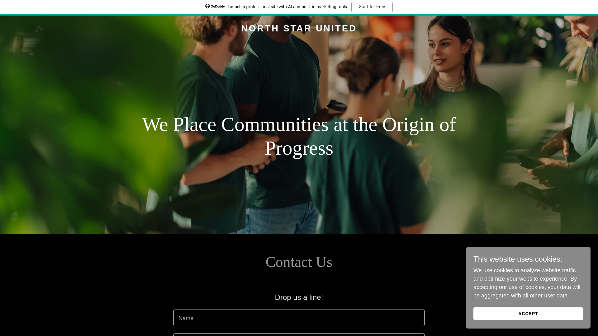 website screenshot of https://northstarunited.org/