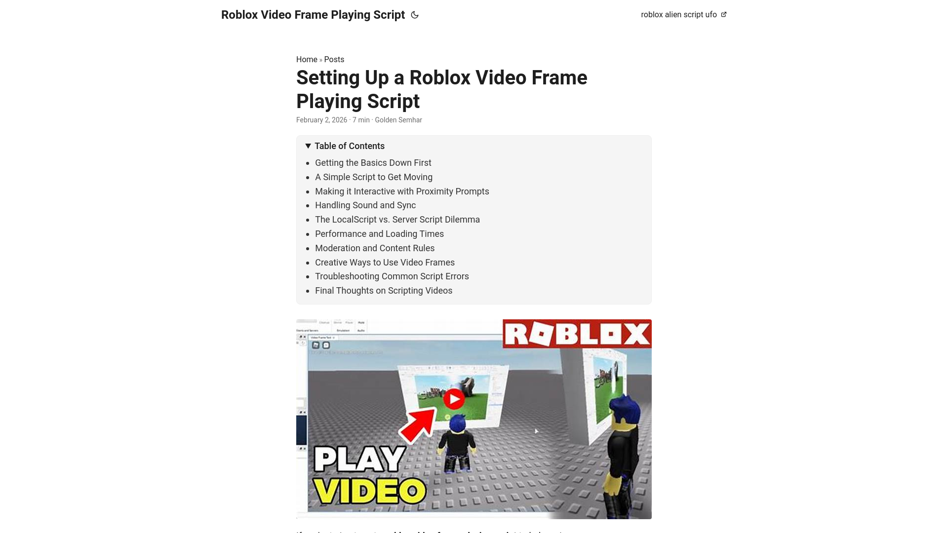 website screenshot of https://roblox-video-frame-playing-script.pages.dev/