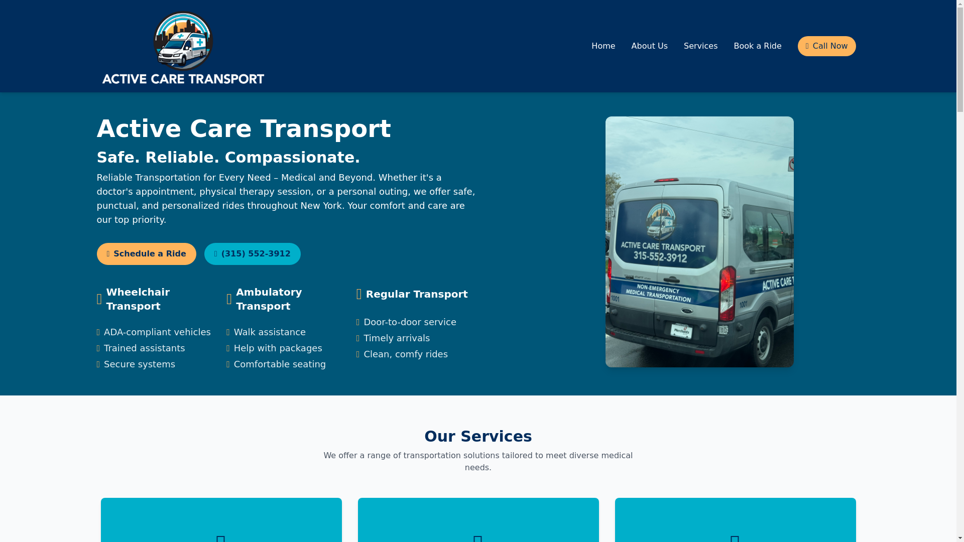 website screenshot of https://active-care-transport.pages.dev/
