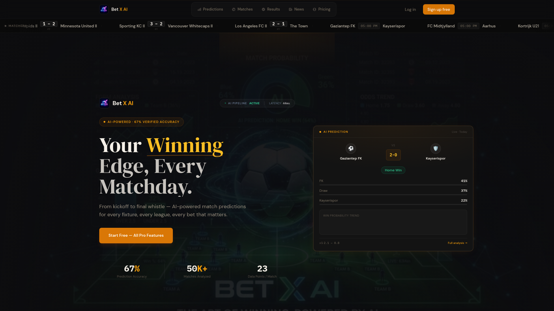 website screenshot of https://betxai.io/
