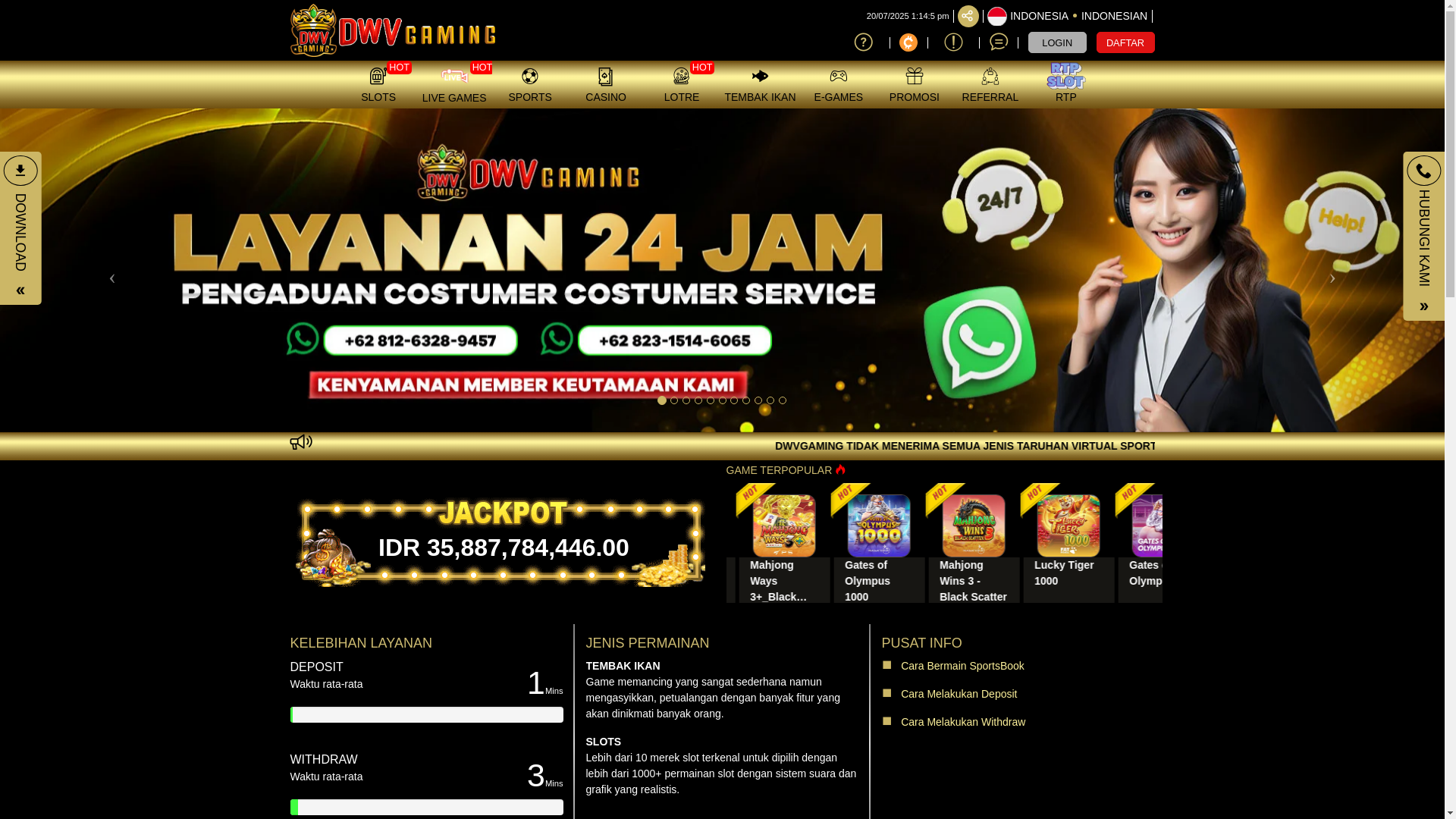 website screenshot of https://dwvgaminglink.art/