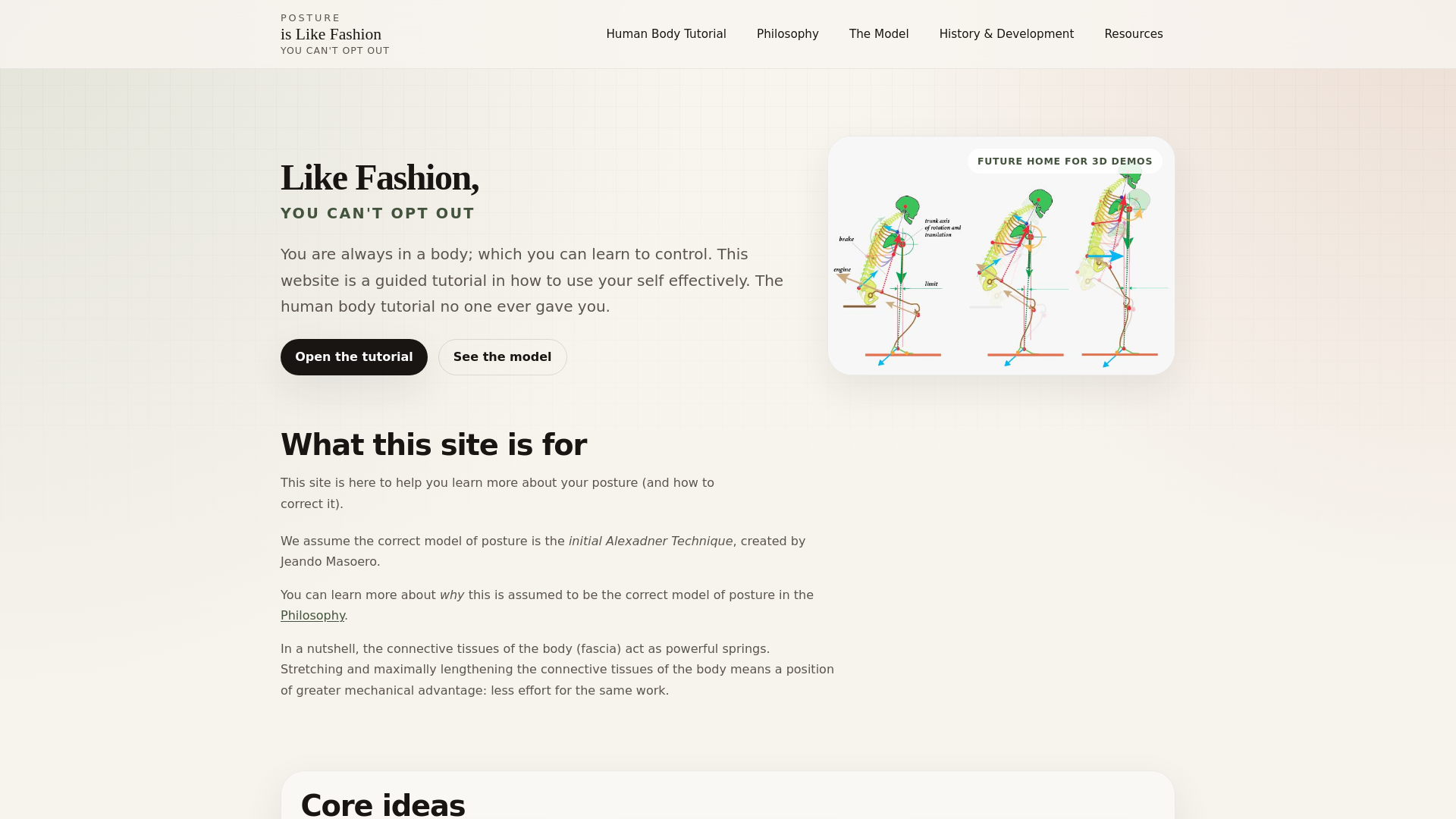 website screenshot of https://yourpostureisbad.com