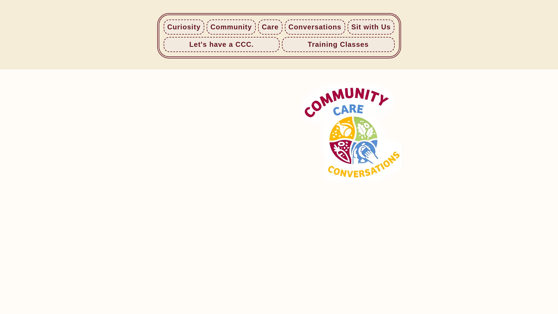 website screenshot of https://communitycareconversations.com/