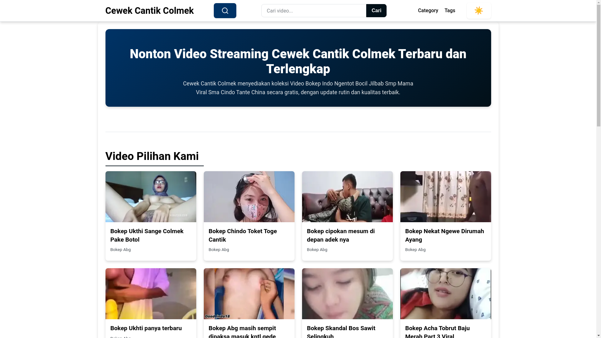 website screenshot of https://cewekcantikcolmek.pages.dev/
