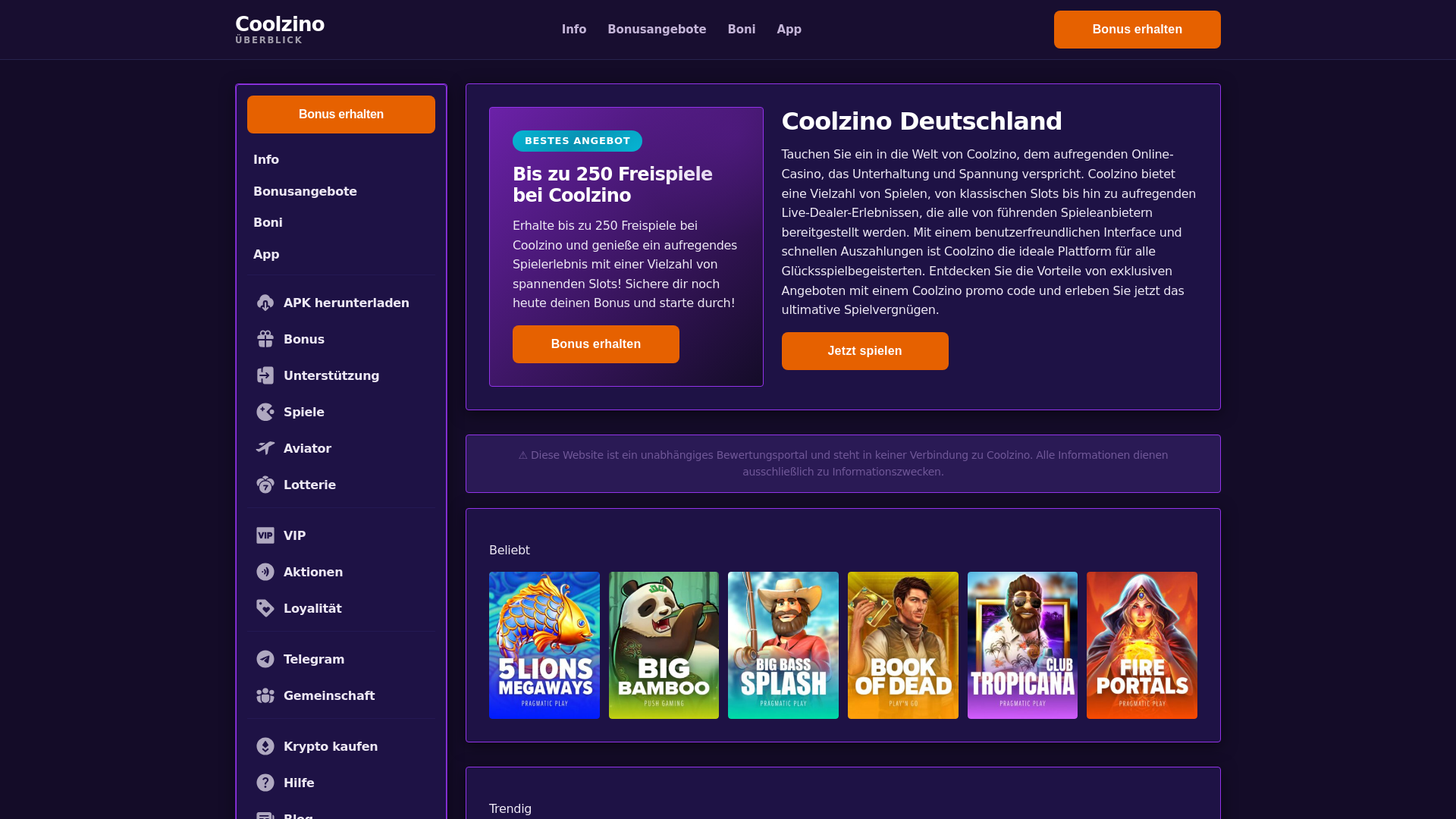 website screenshot of https://coolzinodeutschland-com.pages.dev/