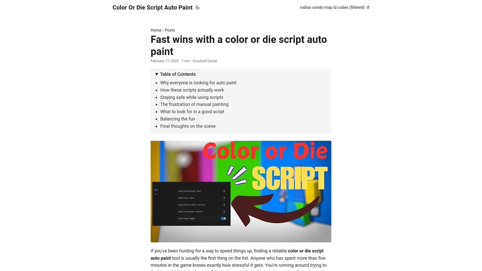website screenshot of https://color-or-die-script-auto-paint.pages.dev/
