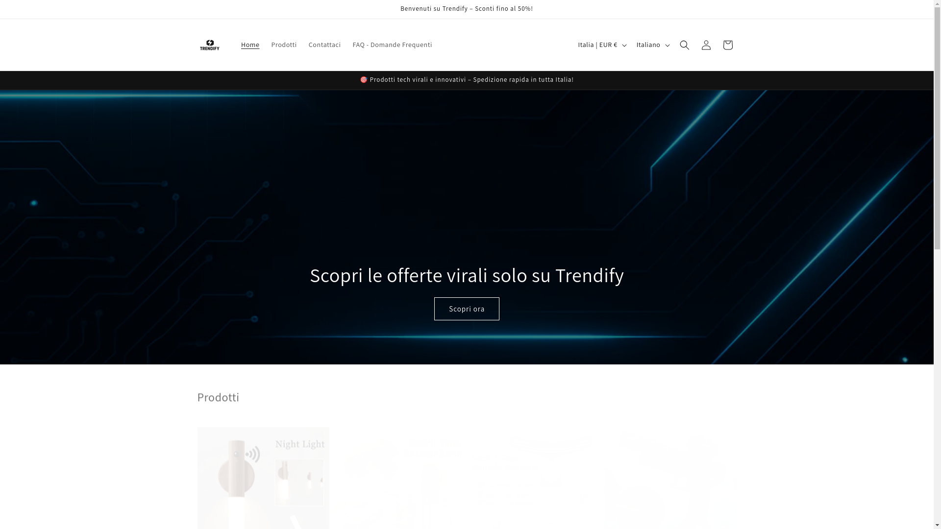 website screenshot of https://trendifytech.it/