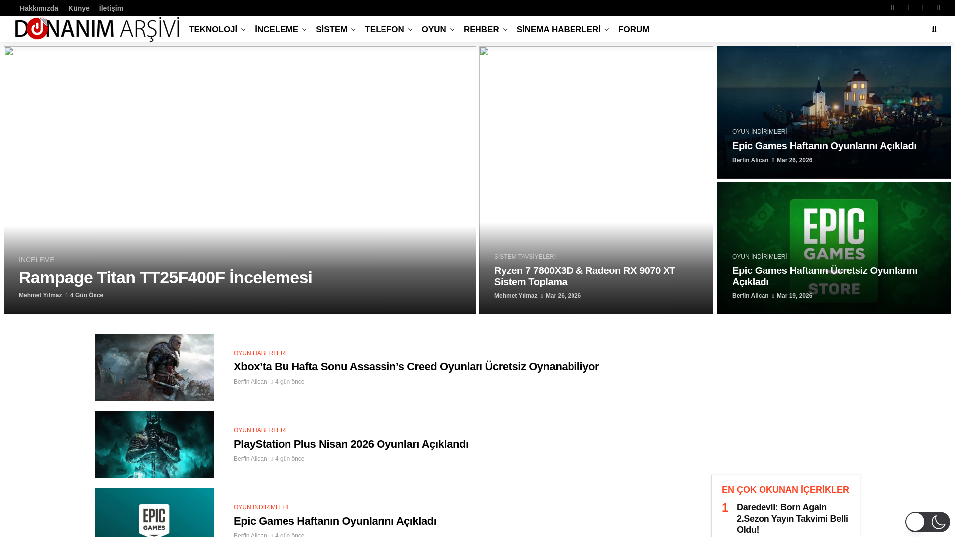 website screenshot of https://donanimarsivi.com