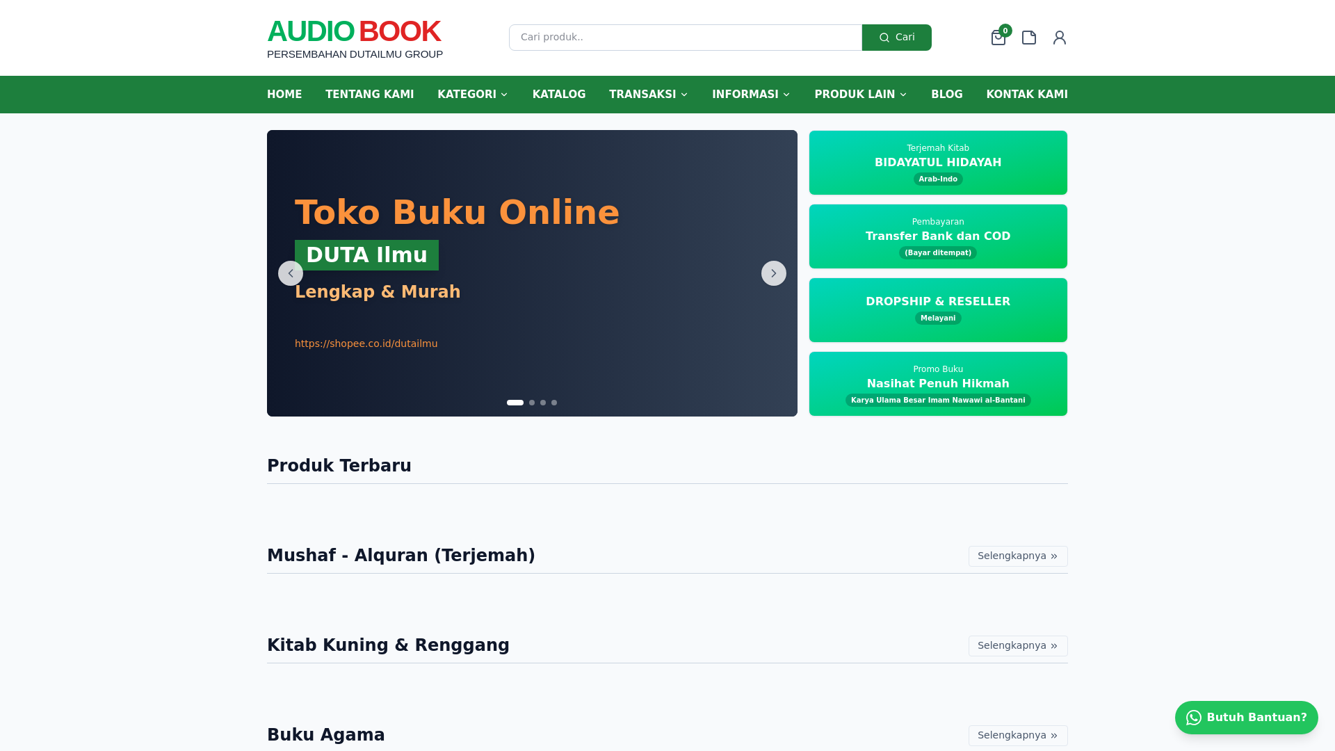 website screenshot of https://audiobook-dutailmu.pages.dev/