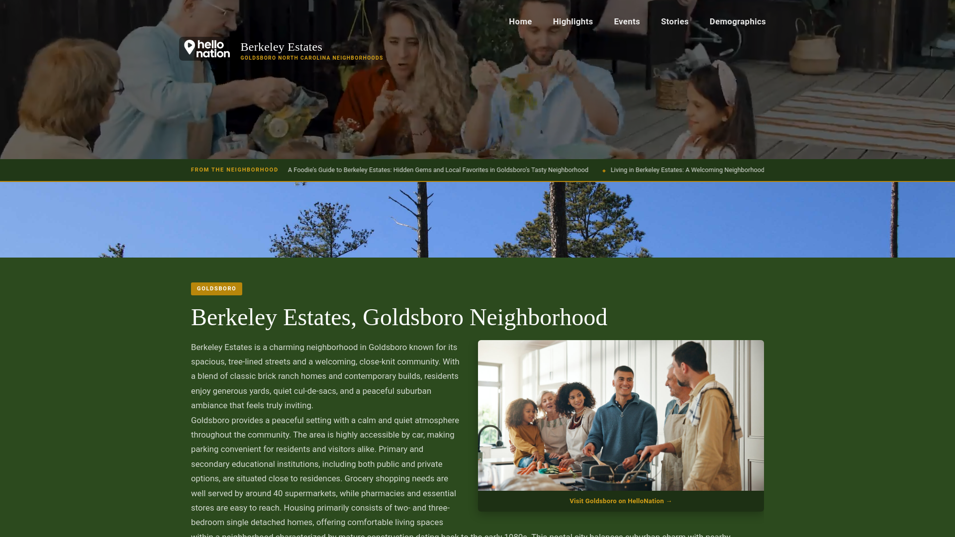 website screenshot of https://berkeleyestatesneighborhood.org/