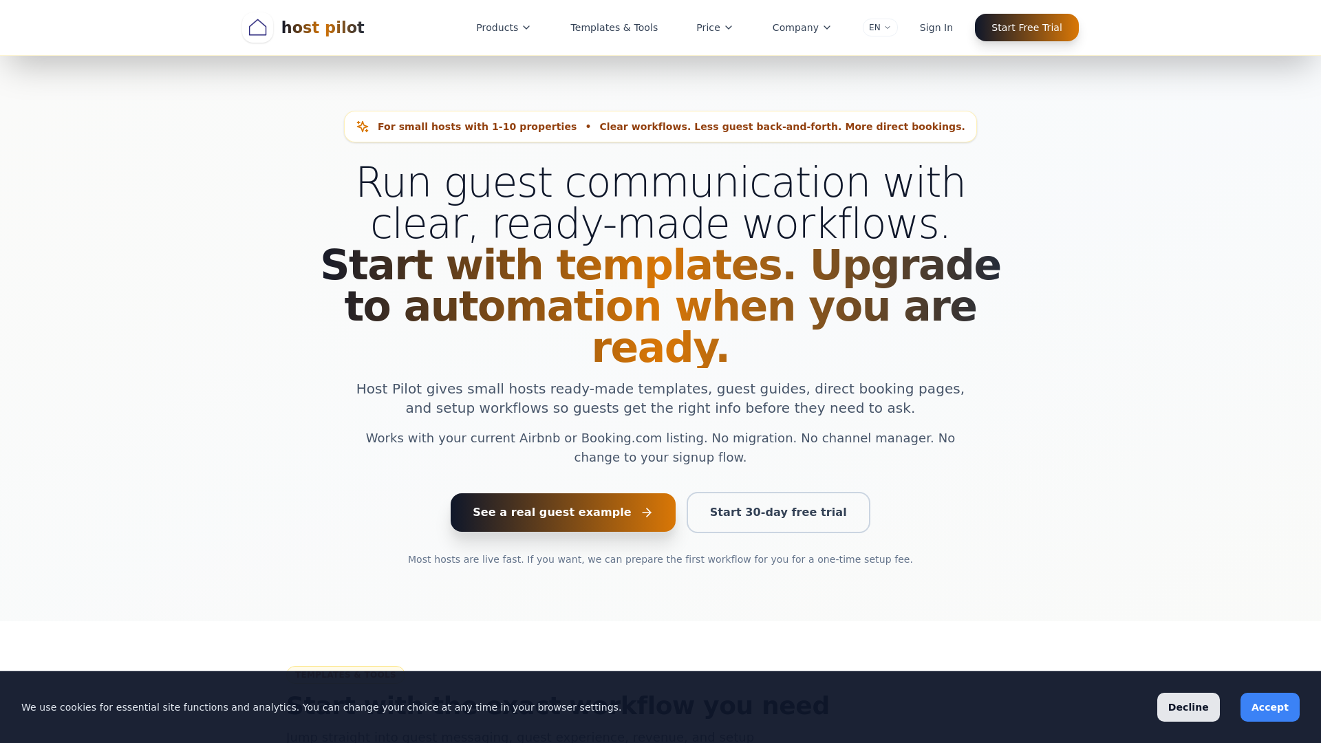 website screenshot of https://try-host-pilot.com