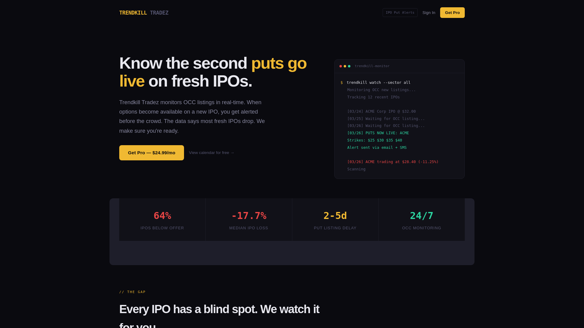 website screenshot of https://trendkilltradez.com/