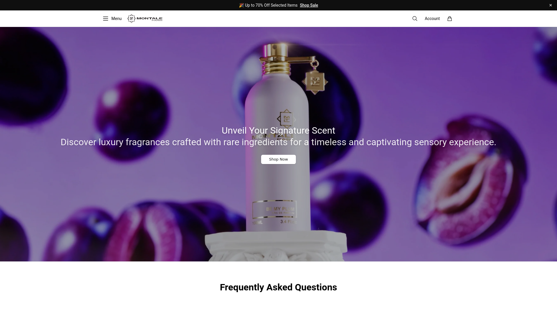 website screenshot of https://montaleparfumshome.shop/