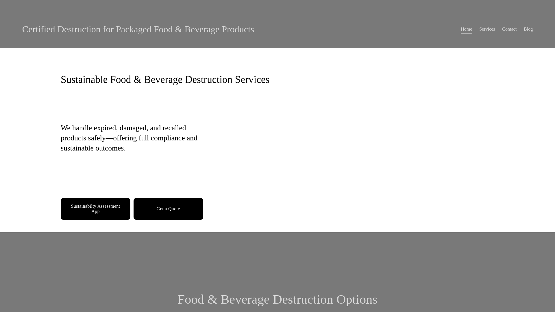 website screenshot of https://foodandbeverage-destructionhub.com