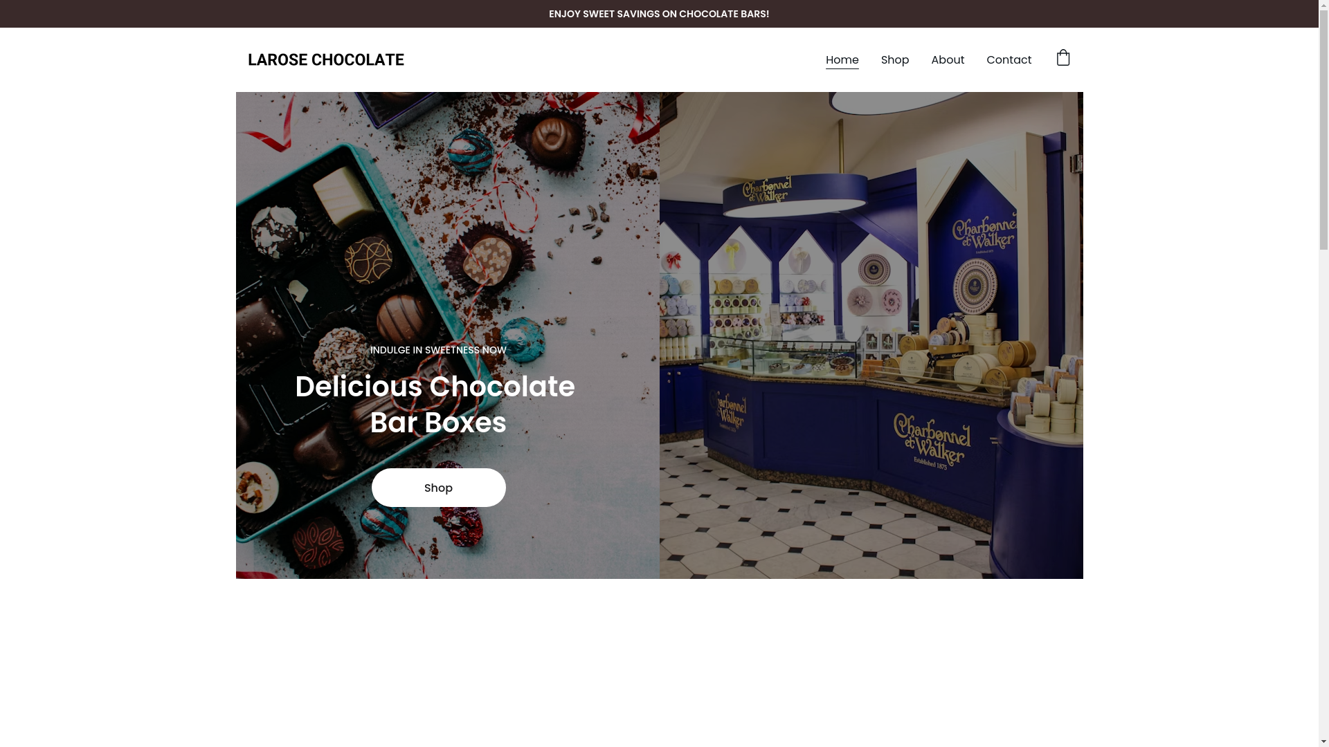 website screenshot of https://larosechocolate.com/