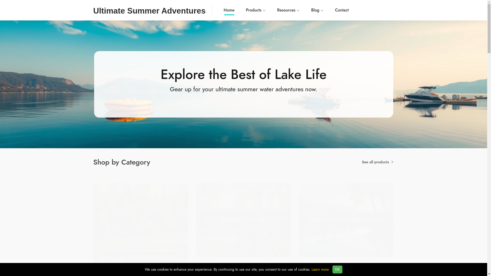 website screenshot of https://ultimatesummeradventures.click/