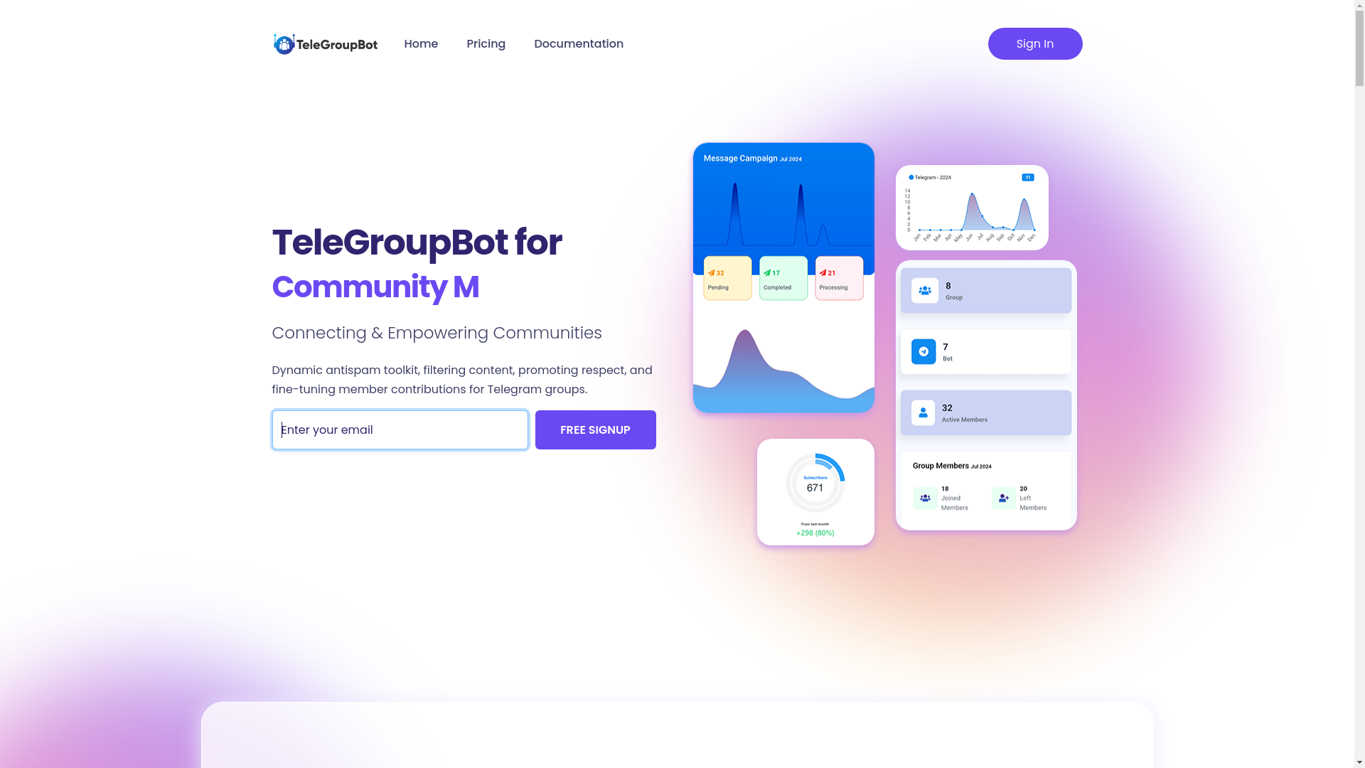 website screenshot of https://telegramerbot.com/