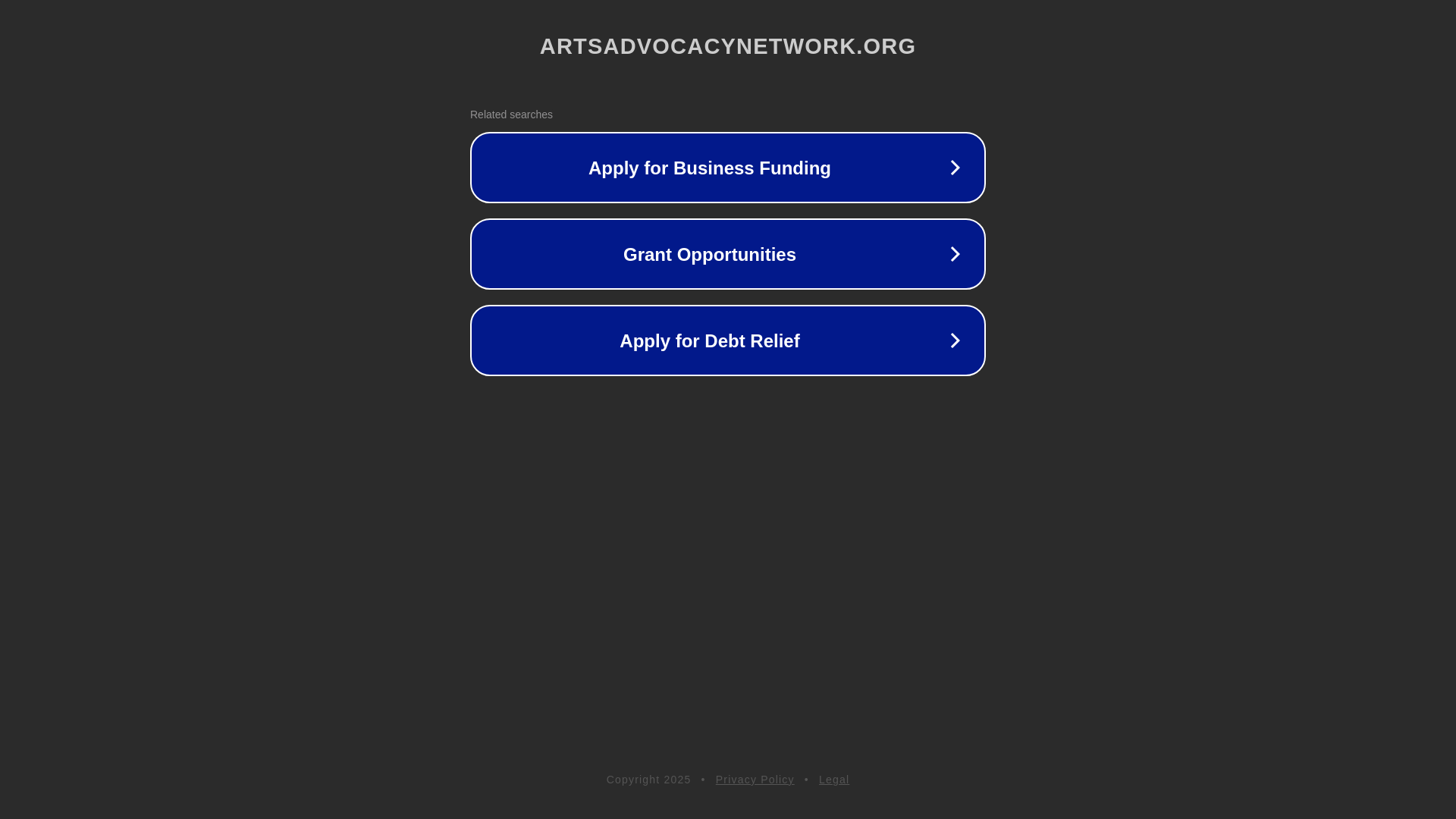 website screenshot of https://artsadvocacynetwork.org/