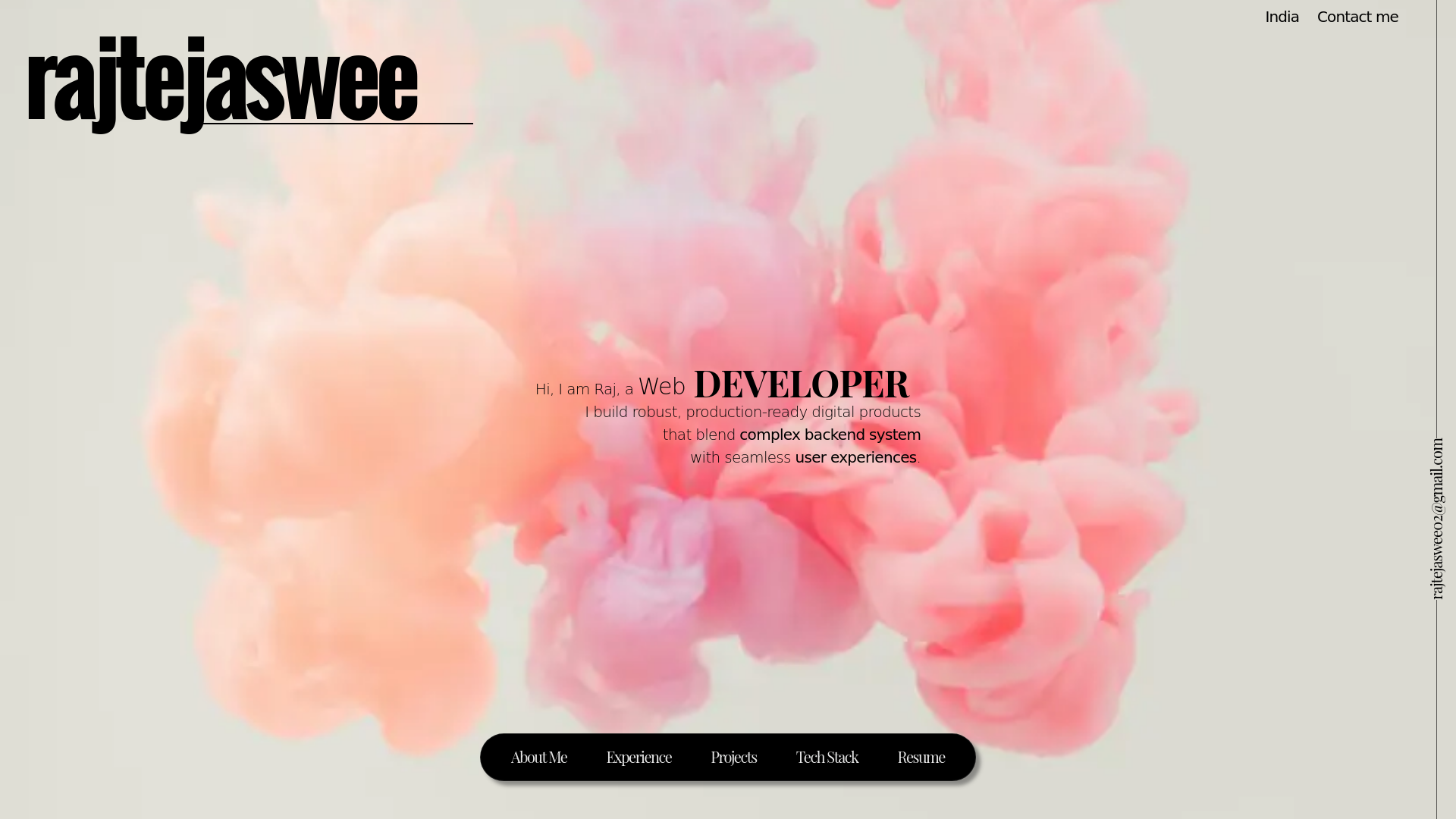 website screenshot of https://rajtejaswee.live