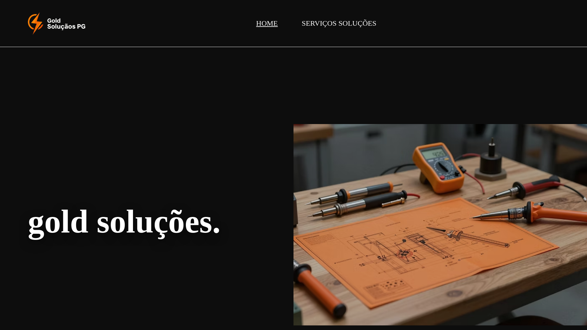 website screenshot of https://goldsolucoespg.com.br/