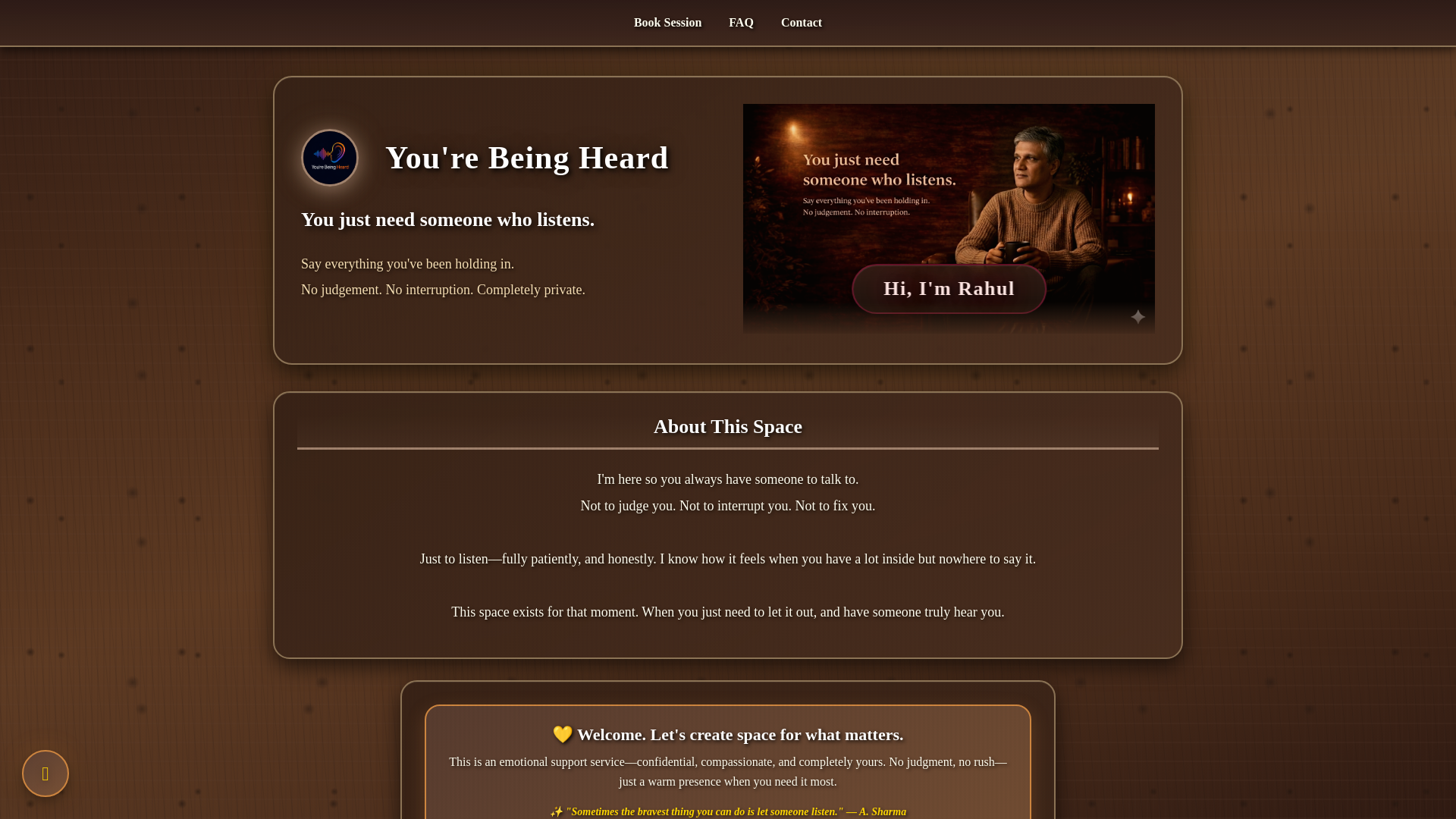 website screenshot of https://yourebeingheard.co.in/