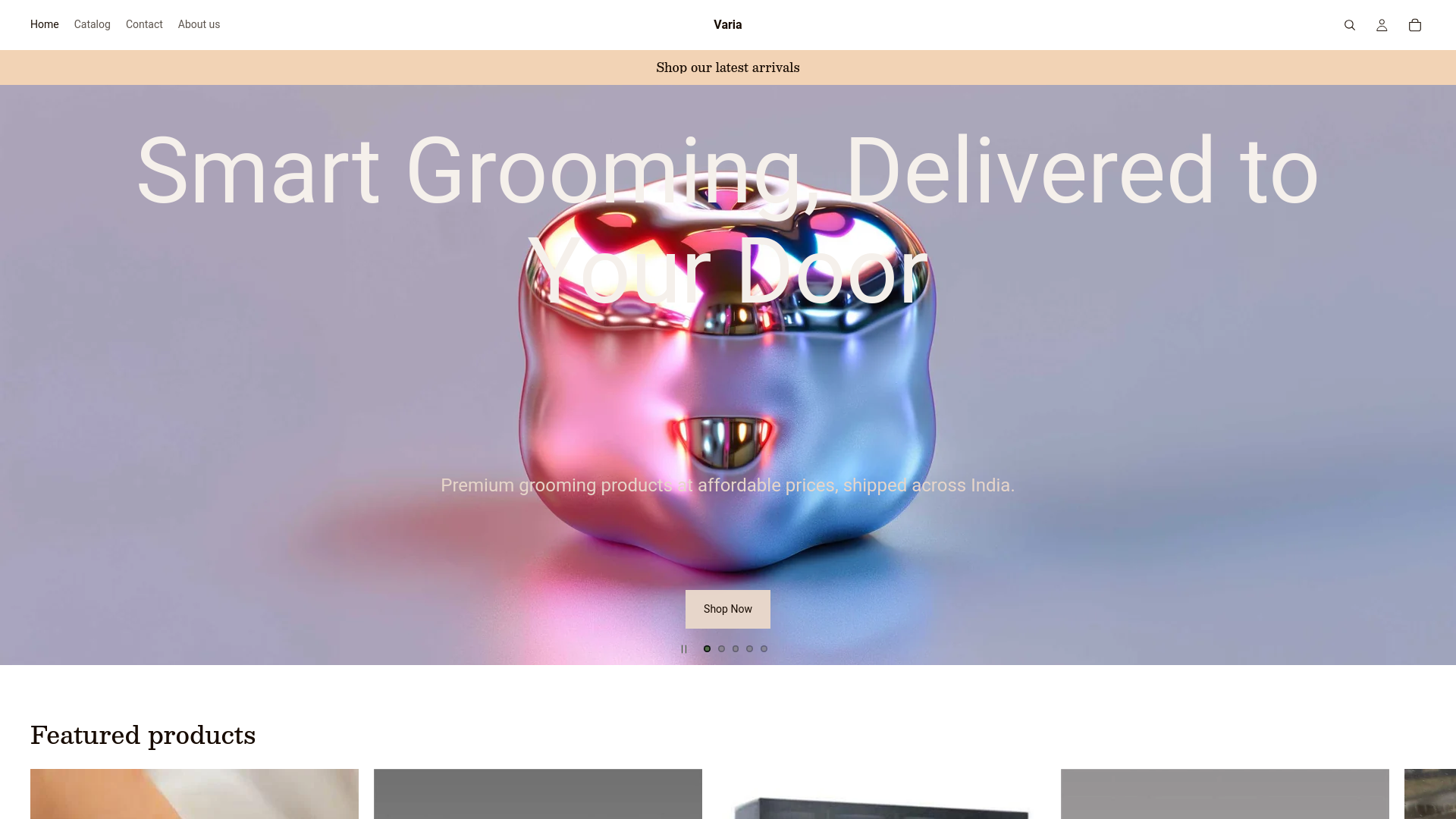 website screenshot of https://variatrends.com/