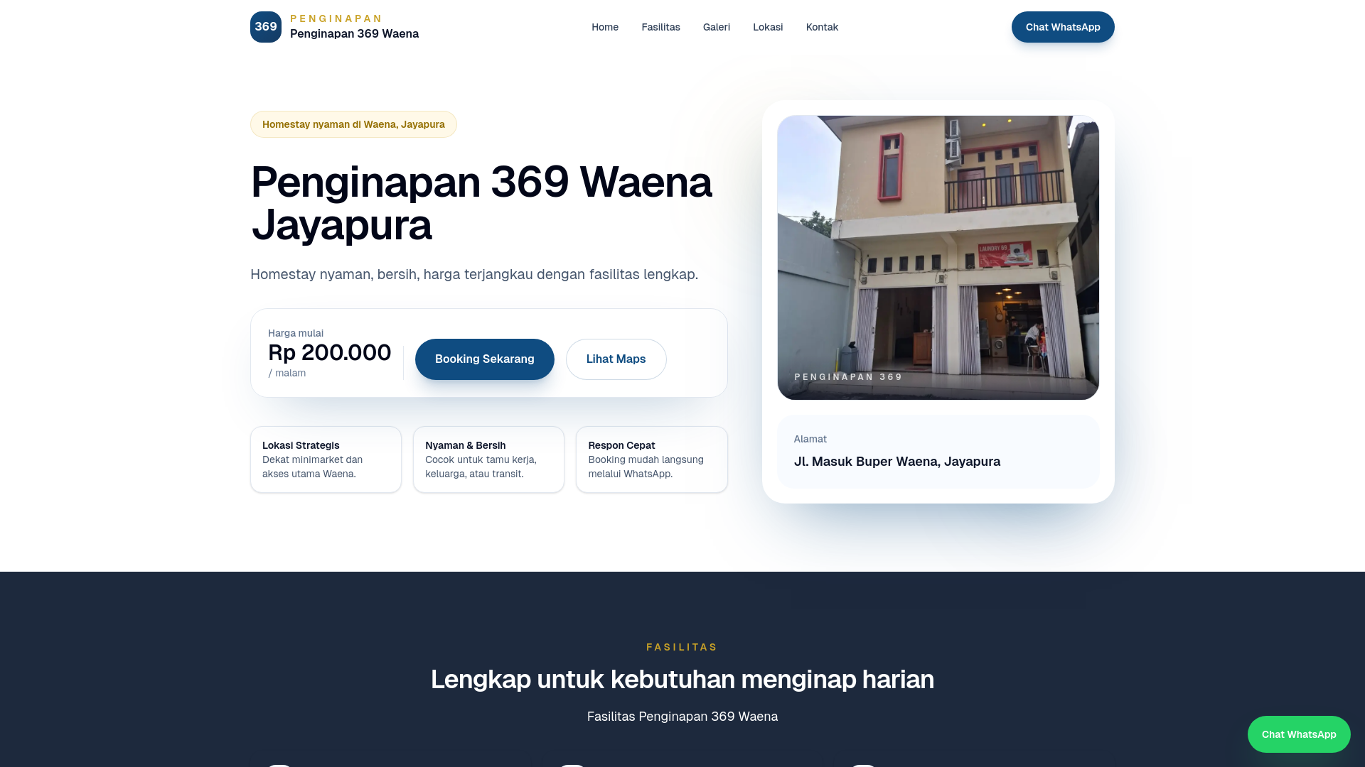 website screenshot of https://penginapan369.web.id/