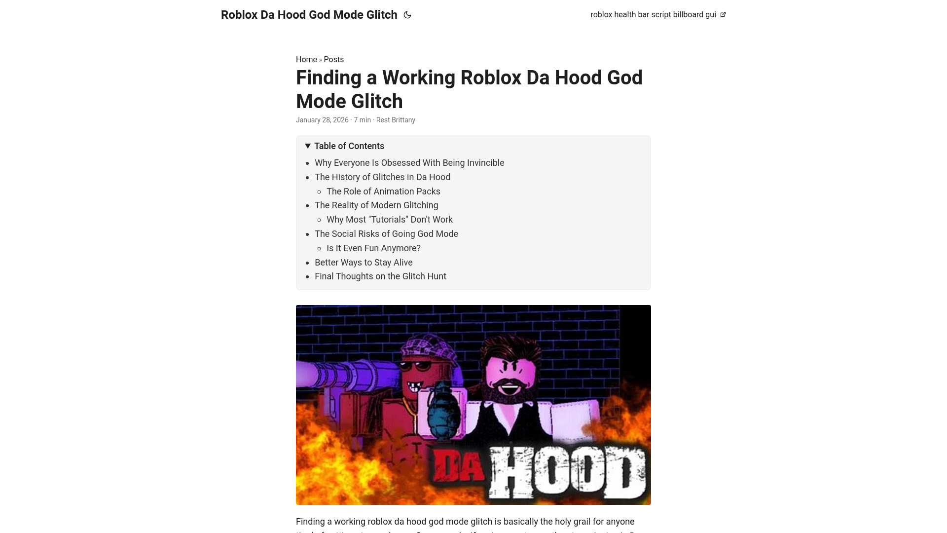 website screenshot of https://roblox-da-hood-god-mode-glitch.pages.dev/