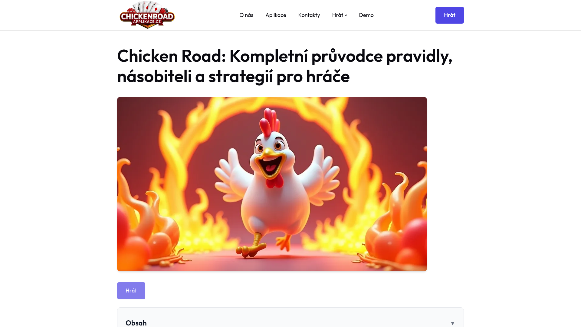 website screenshot of https://chickenroad-aplikaceprihlaseni-co-cz.pages.dev/