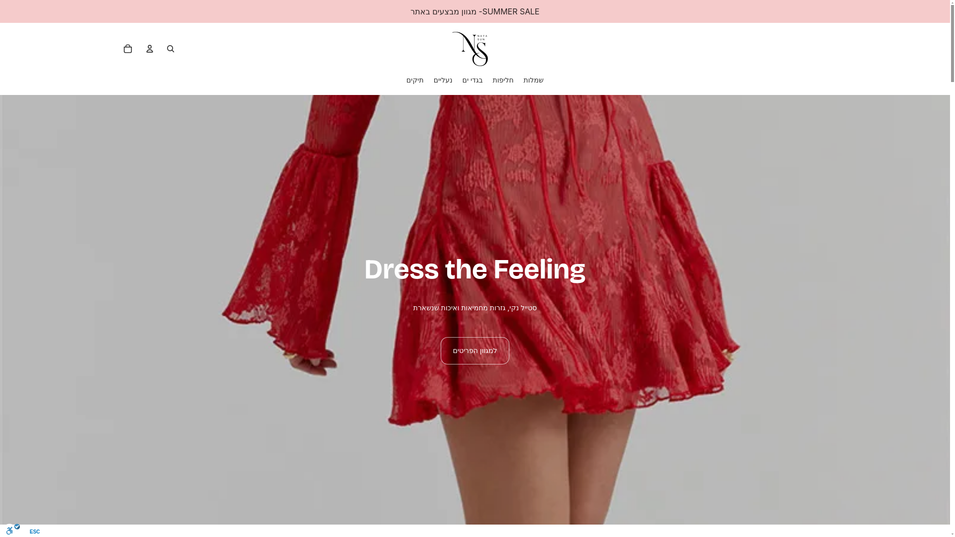 website screenshot of https://nayasun.co.il/