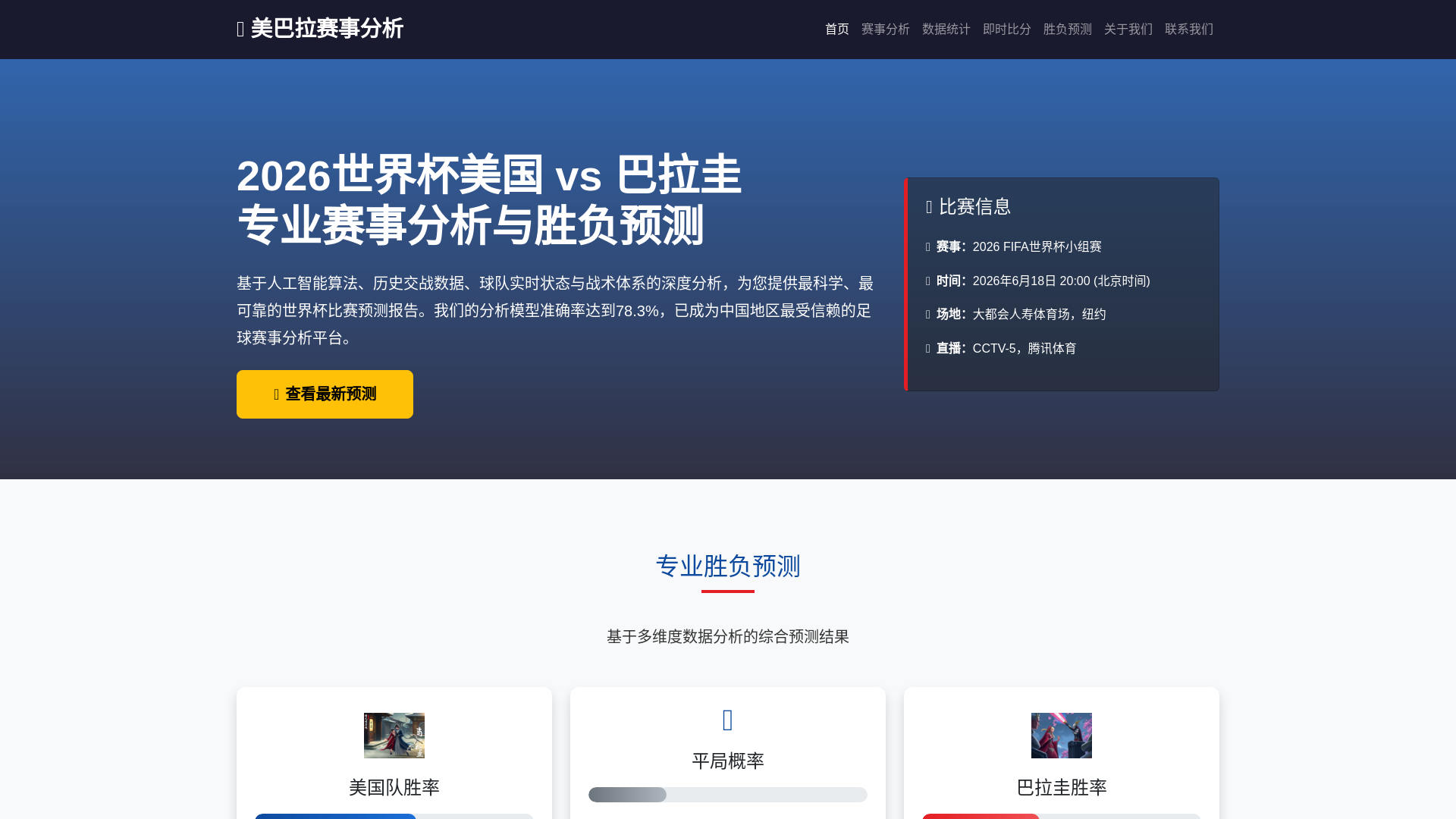 website screenshot of https://meiguovsbalaguisaishifenxi.com.cn/