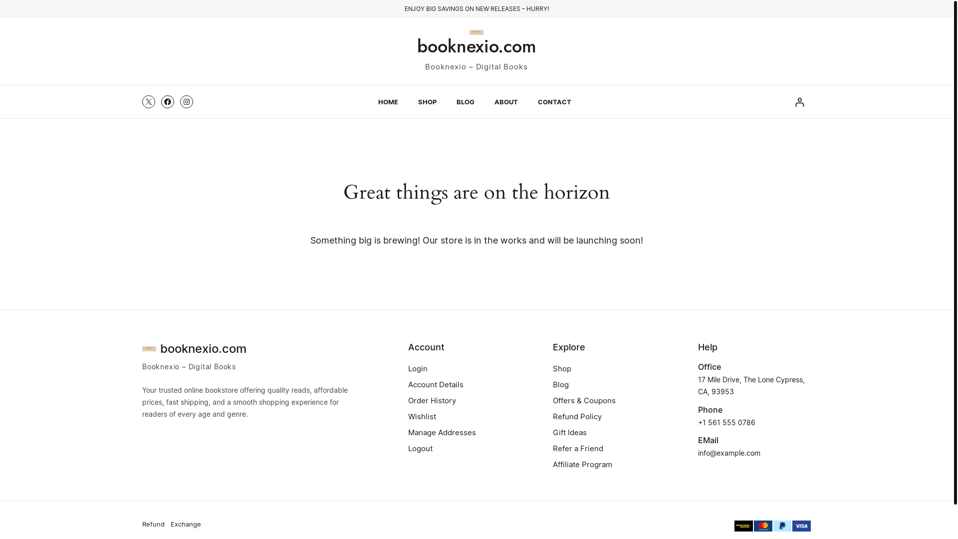 website screenshot of https://booknexio.com/