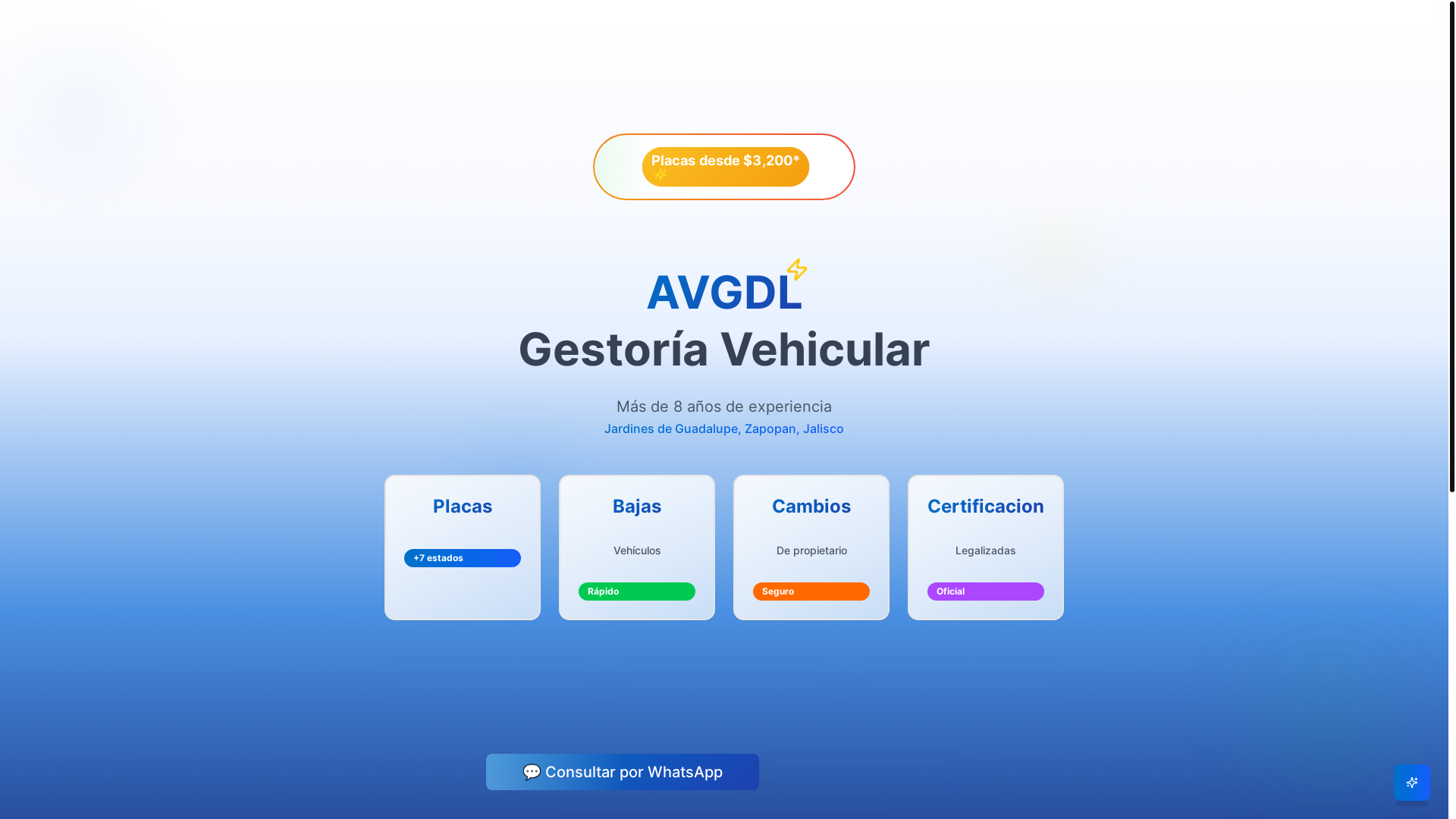 website screenshot of https://avgdl.com.mx/