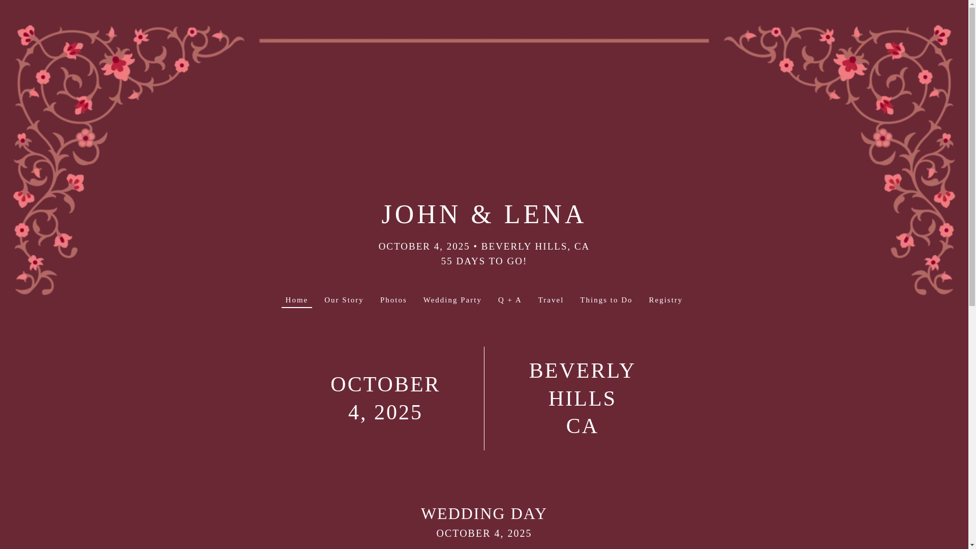 website screenshot of https://johnandlena.info/