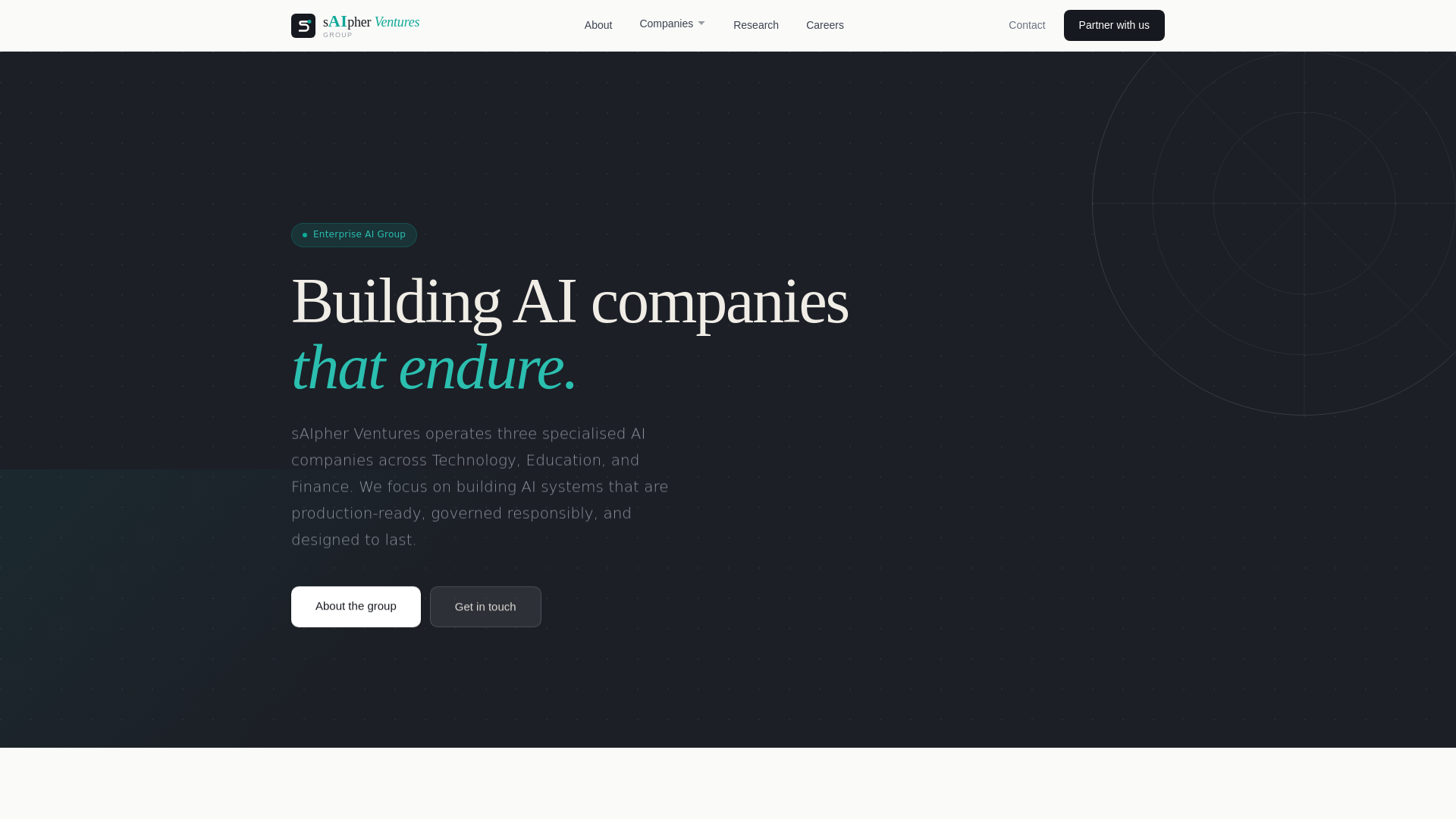 website screenshot of https://saipher-ventures.pages.dev/