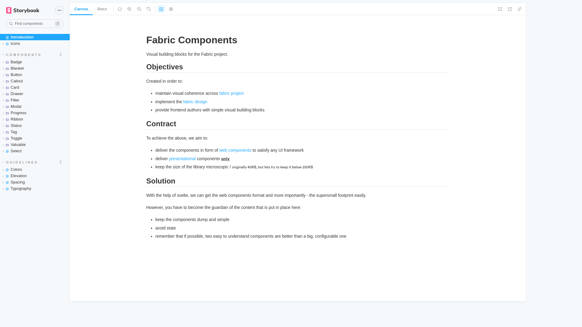 website screenshot of https://fabric-components.pages.dev/