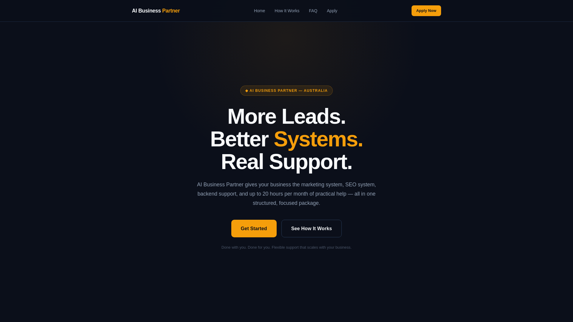 website screenshot of https://aibusinesspartner.com.au