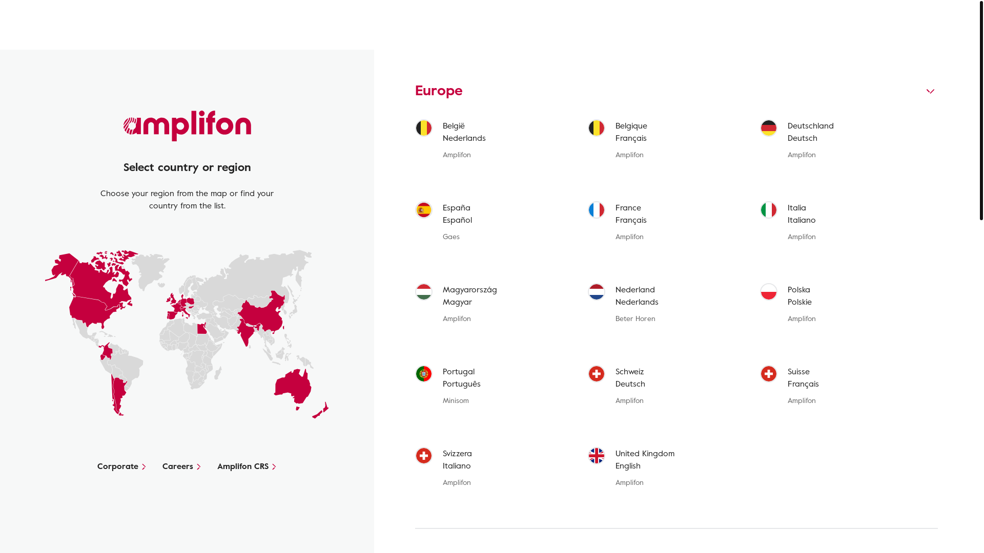 website screenshot of https://amplifon.com/
