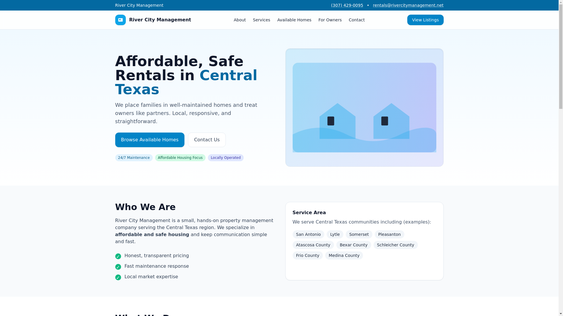 website screenshot of https://rivercitymanagement.net/