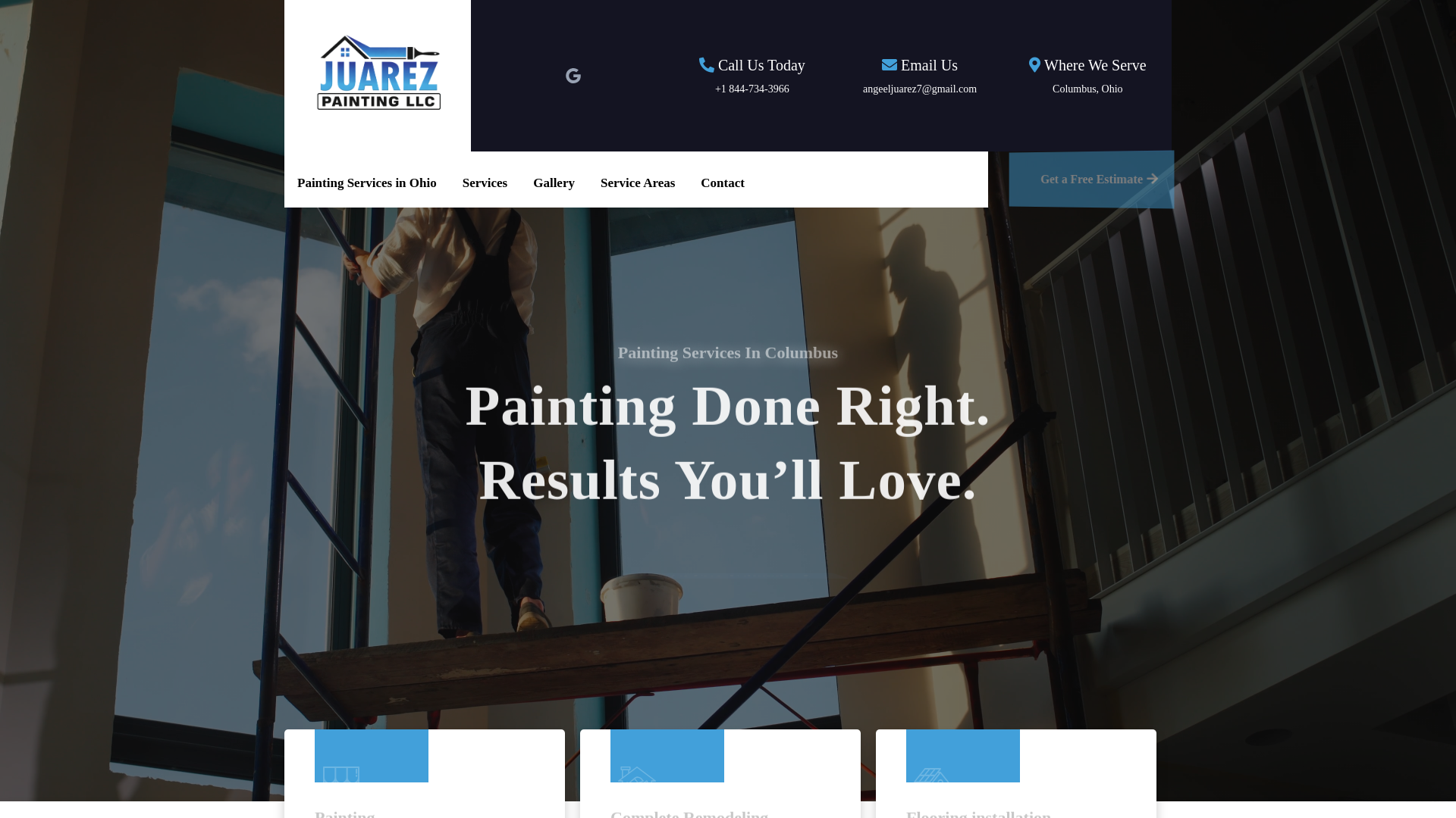 website screenshot of https://juarezpaintingohio.com/