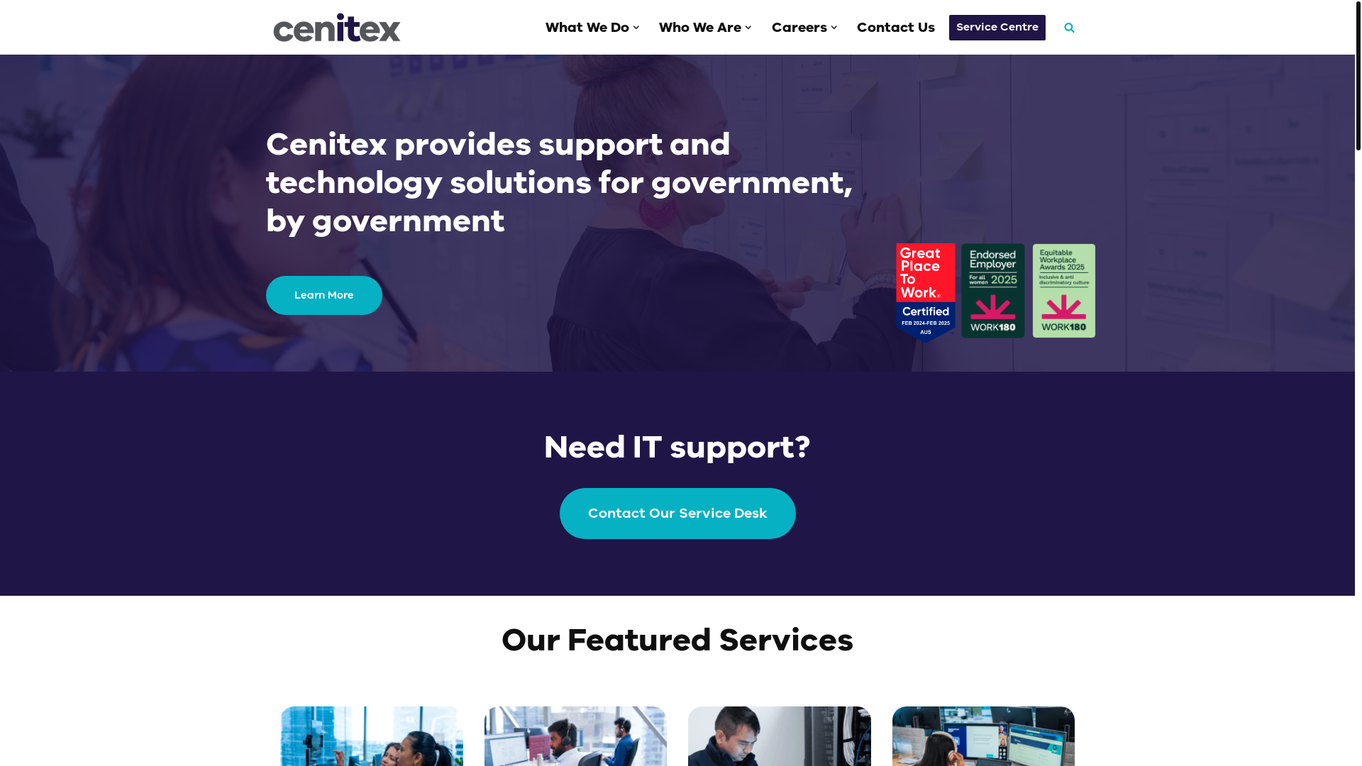 website screenshot of https://cenitex.vic.gov.au