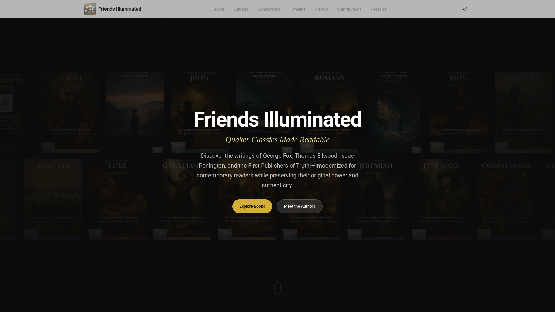 website screenshot of https://illuminatedfriends.com/