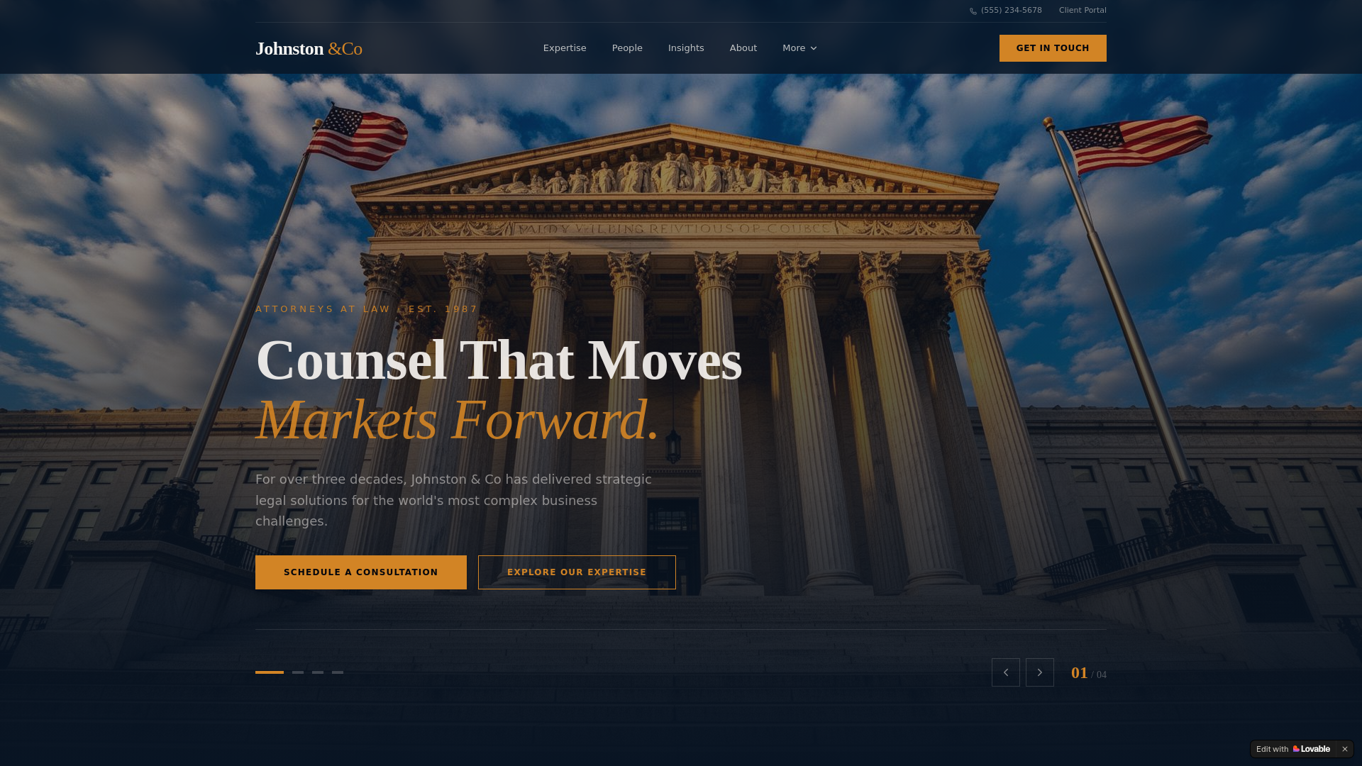 website screenshot of https://johnston-co.info/