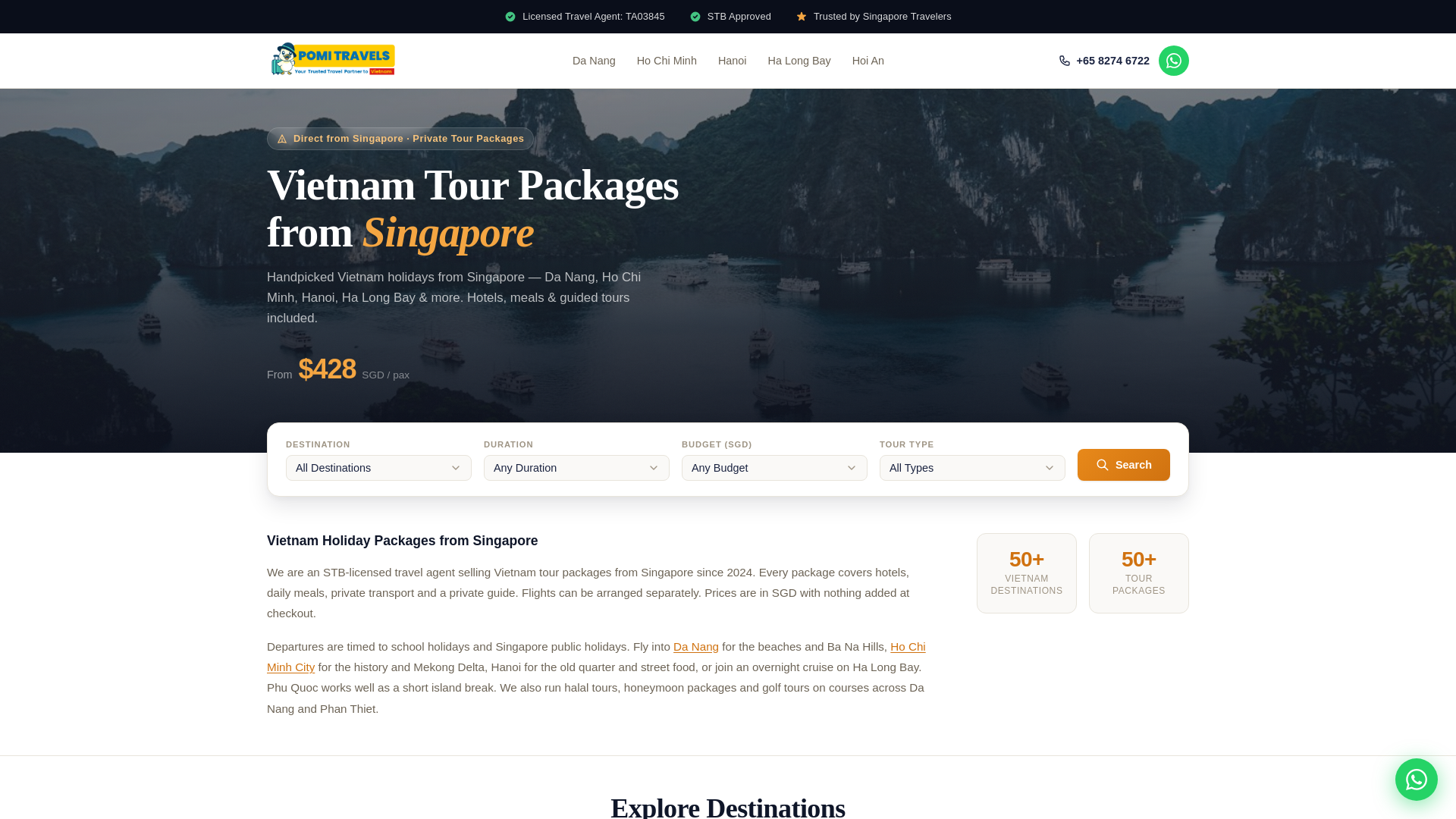 website screenshot of https://vietnamtourpackage-f3j.pages.dev/