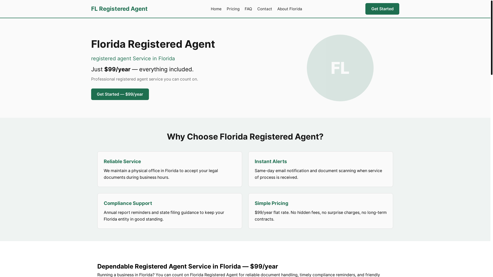 website screenshot of https://flregisteredagent-org.pages.dev/