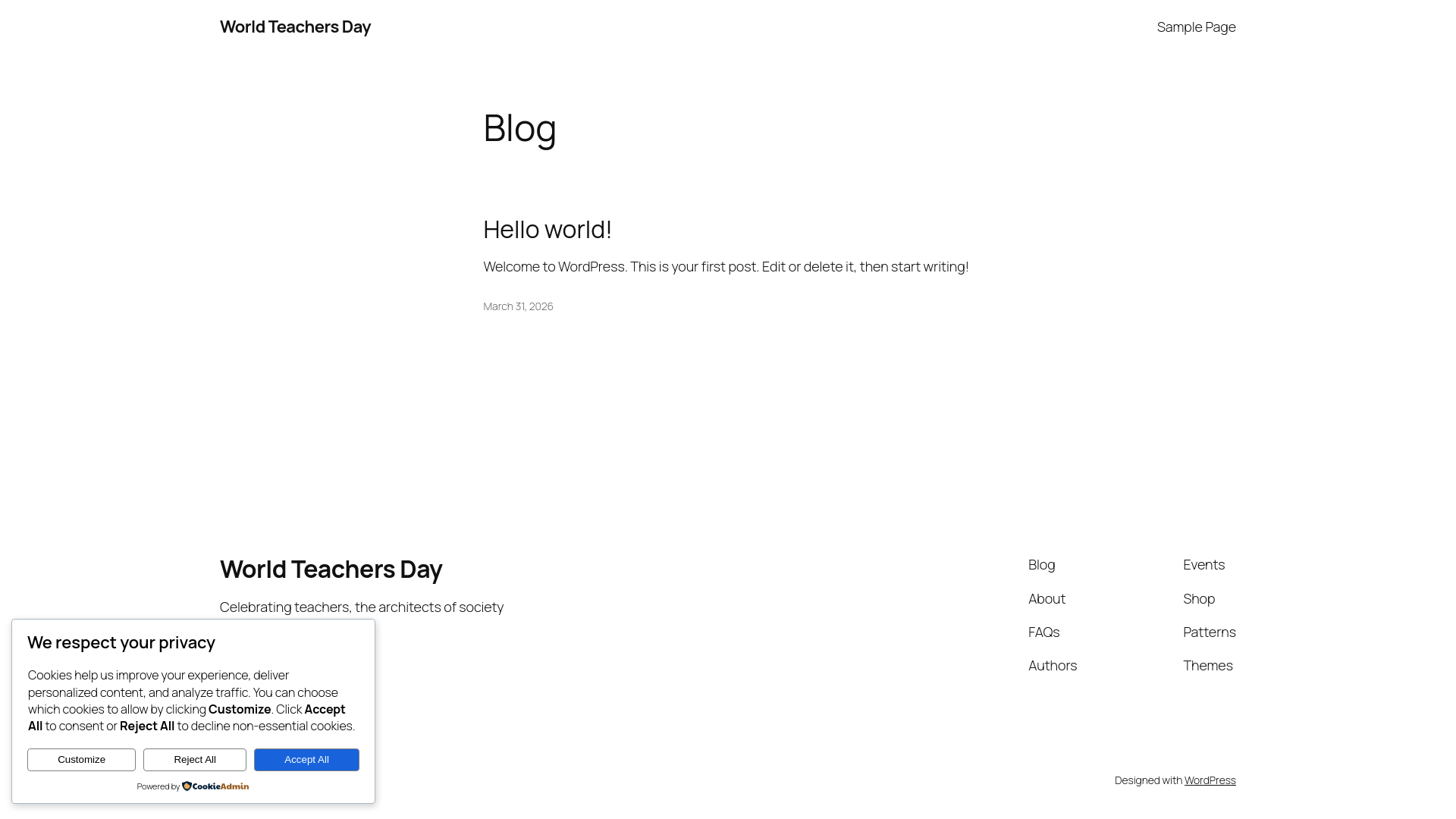 website screenshot of https://worldteachersday.co.ke