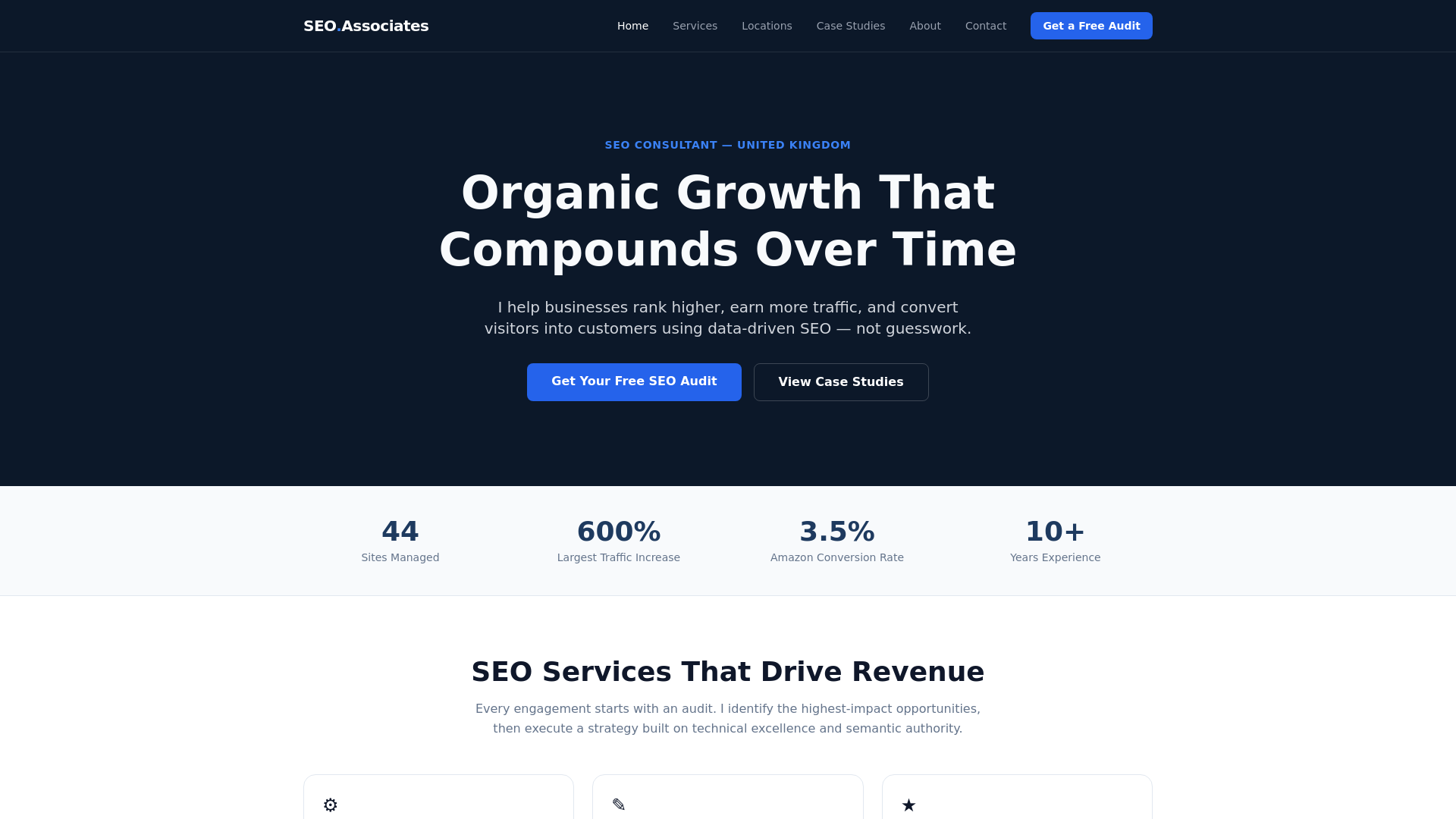 website screenshot of https://seo-associates.pages.dev/