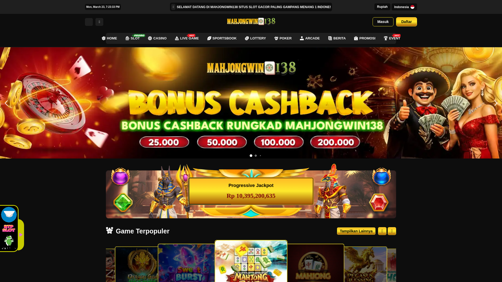 website screenshot of https://mahjongwin138h.vip/