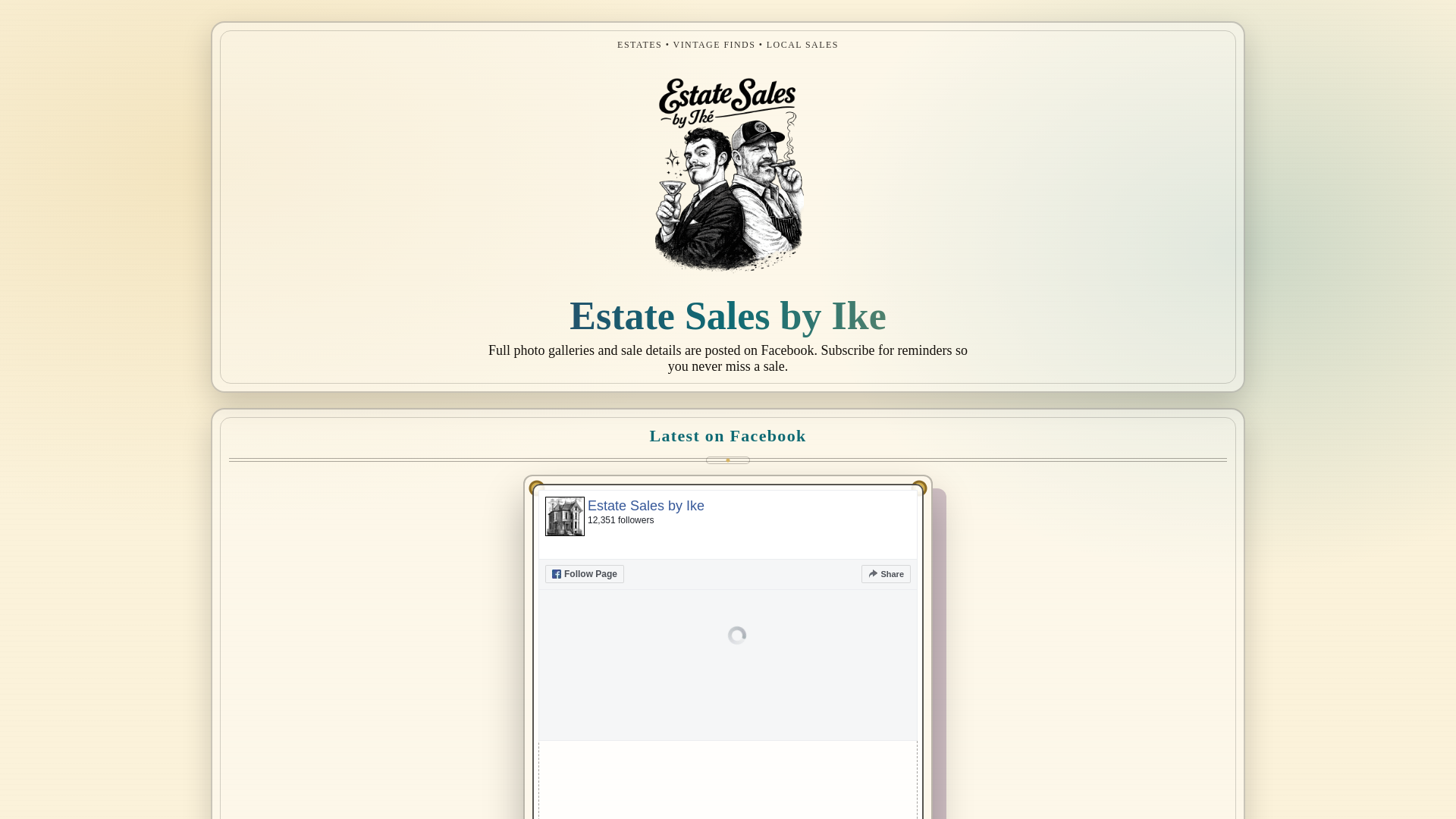 website screenshot of https://ikesestatesales.com